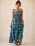 Vintage silk smocked summer dress