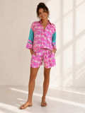 Emsemble vintage silk blouse and shorts