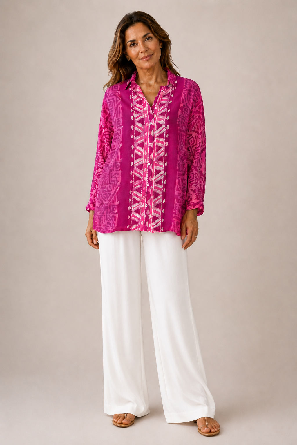 Batik Print Pink Dune Blouse