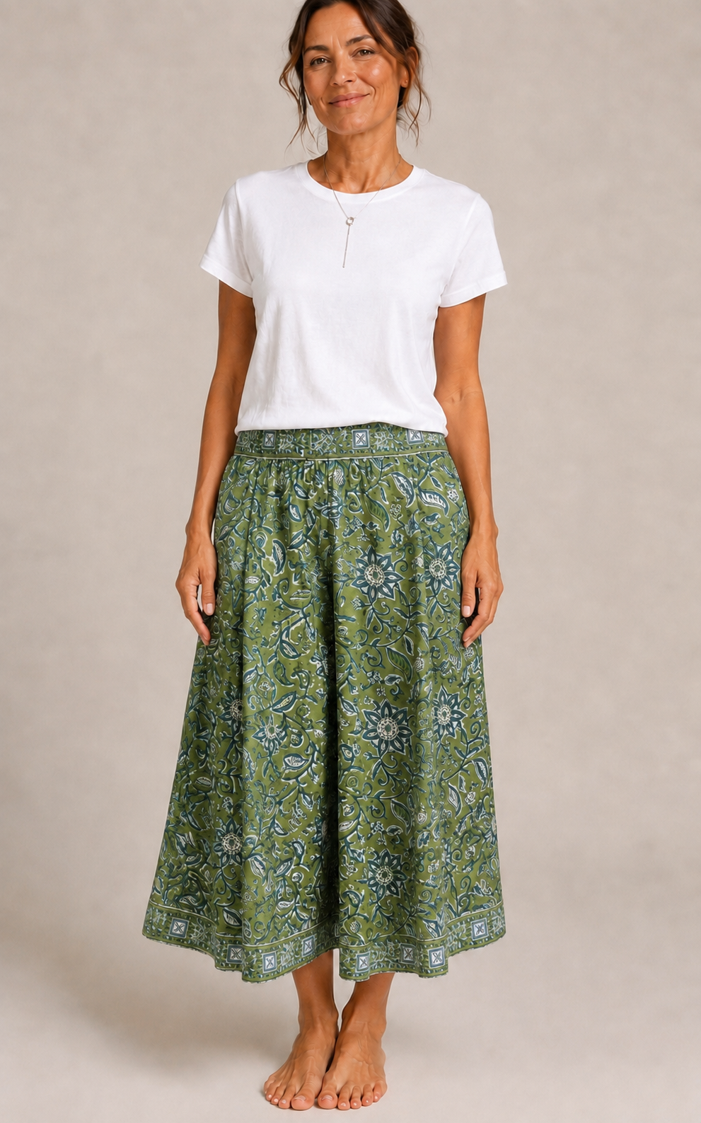 Olive green Culottes Pants