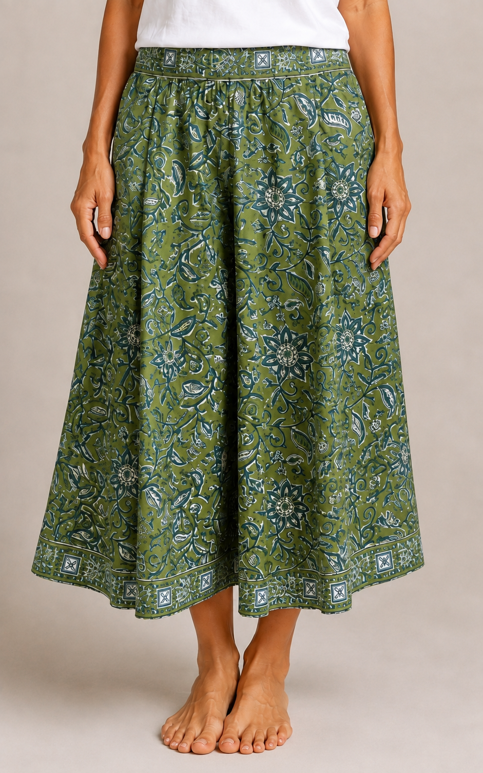 Olive green Culottes Pants