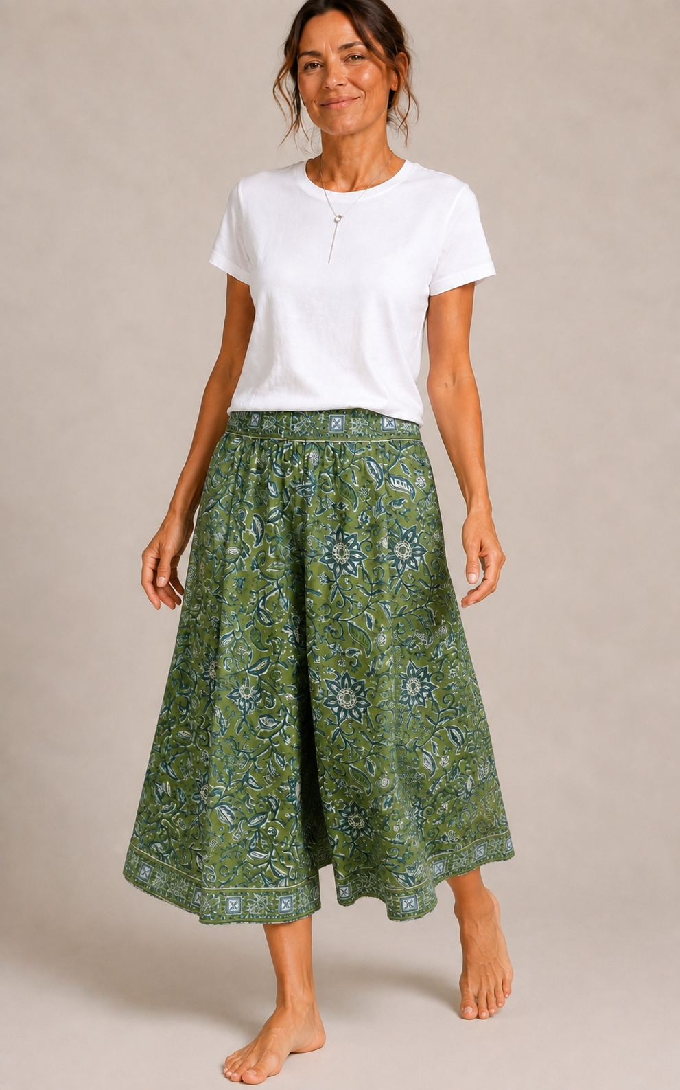 Olive green Culottes Pants