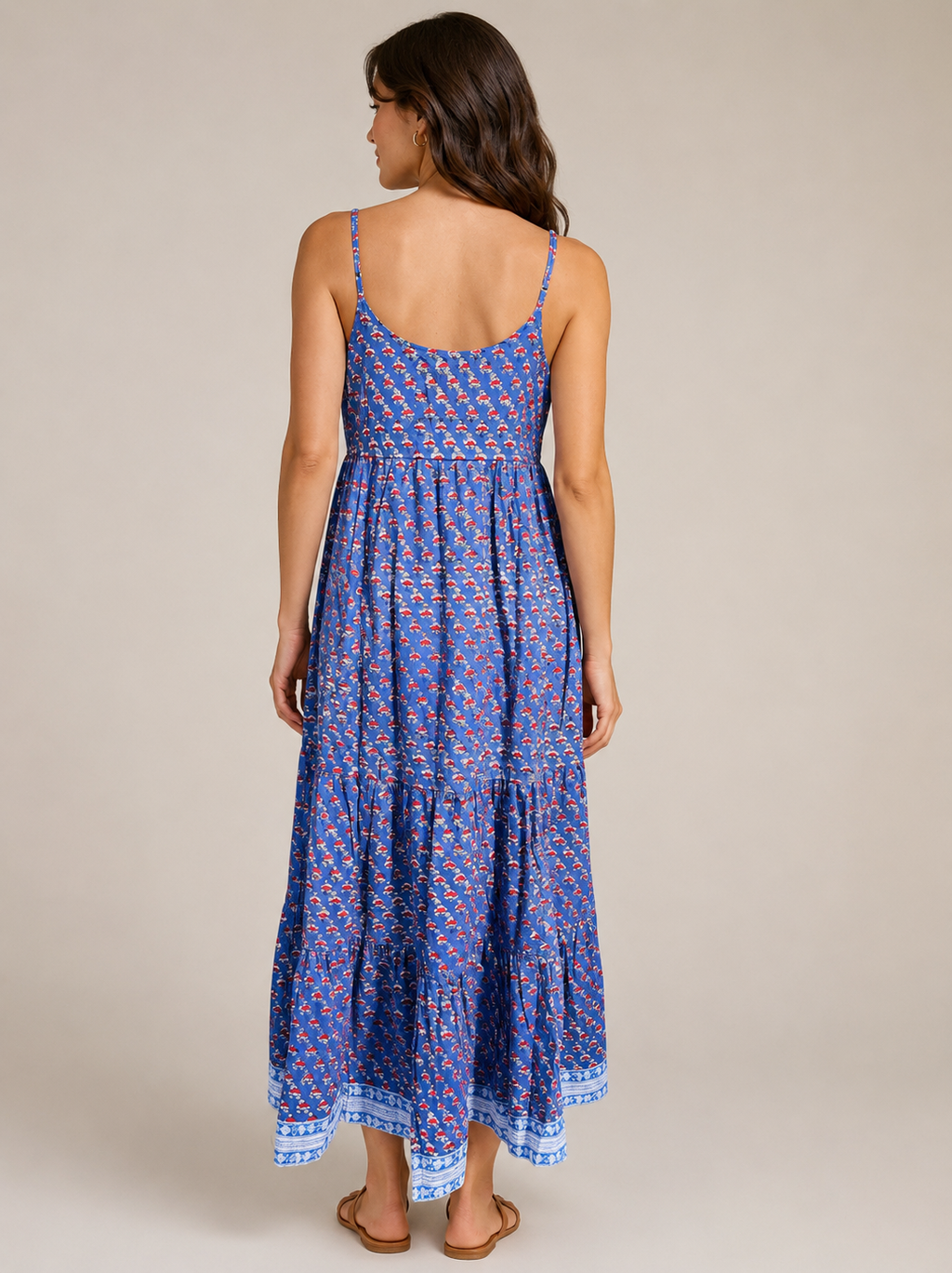 Hand Block Printed Summer Sea Blue