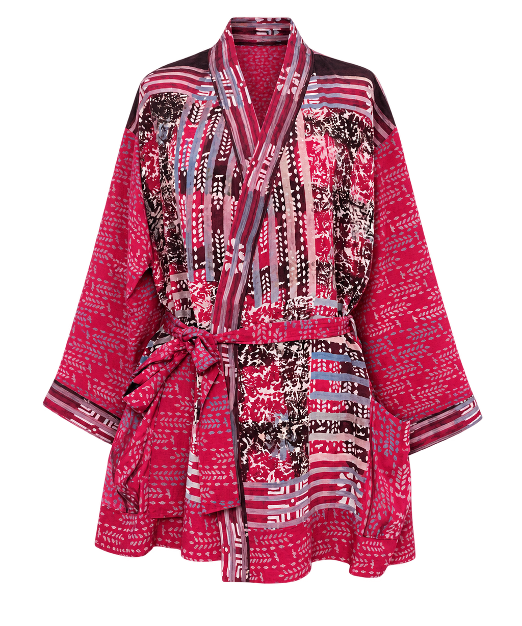 Kimono wrap vintage silk top