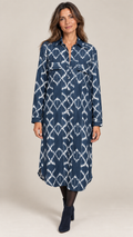 Handwoven Ikat Shirt Dress – Indigo