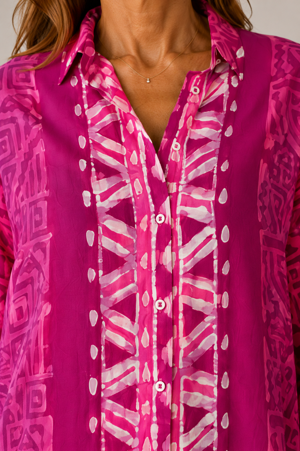 Batik Print Pink Dune Blouse