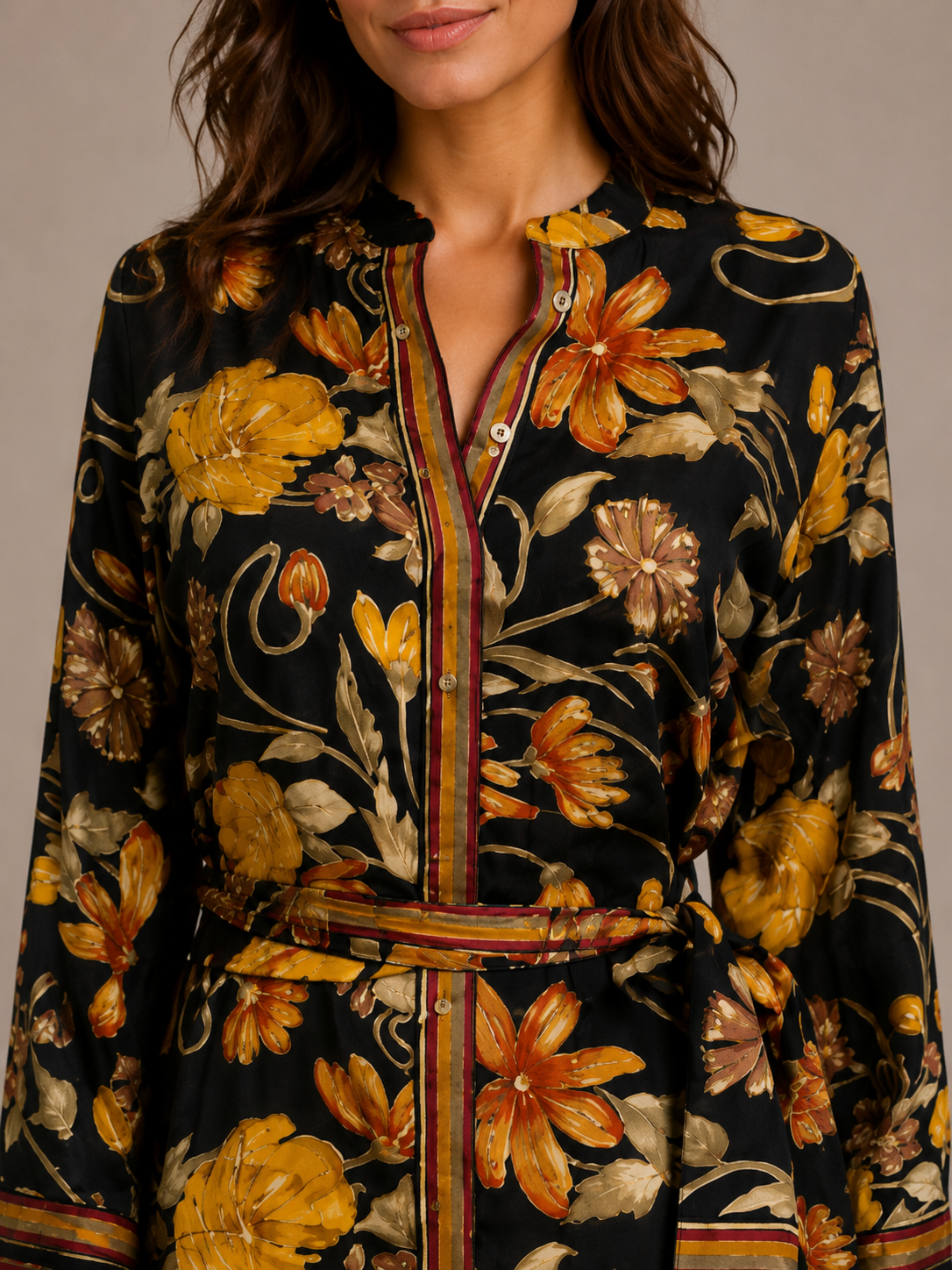 Vintage Silk Button Shirt Dress