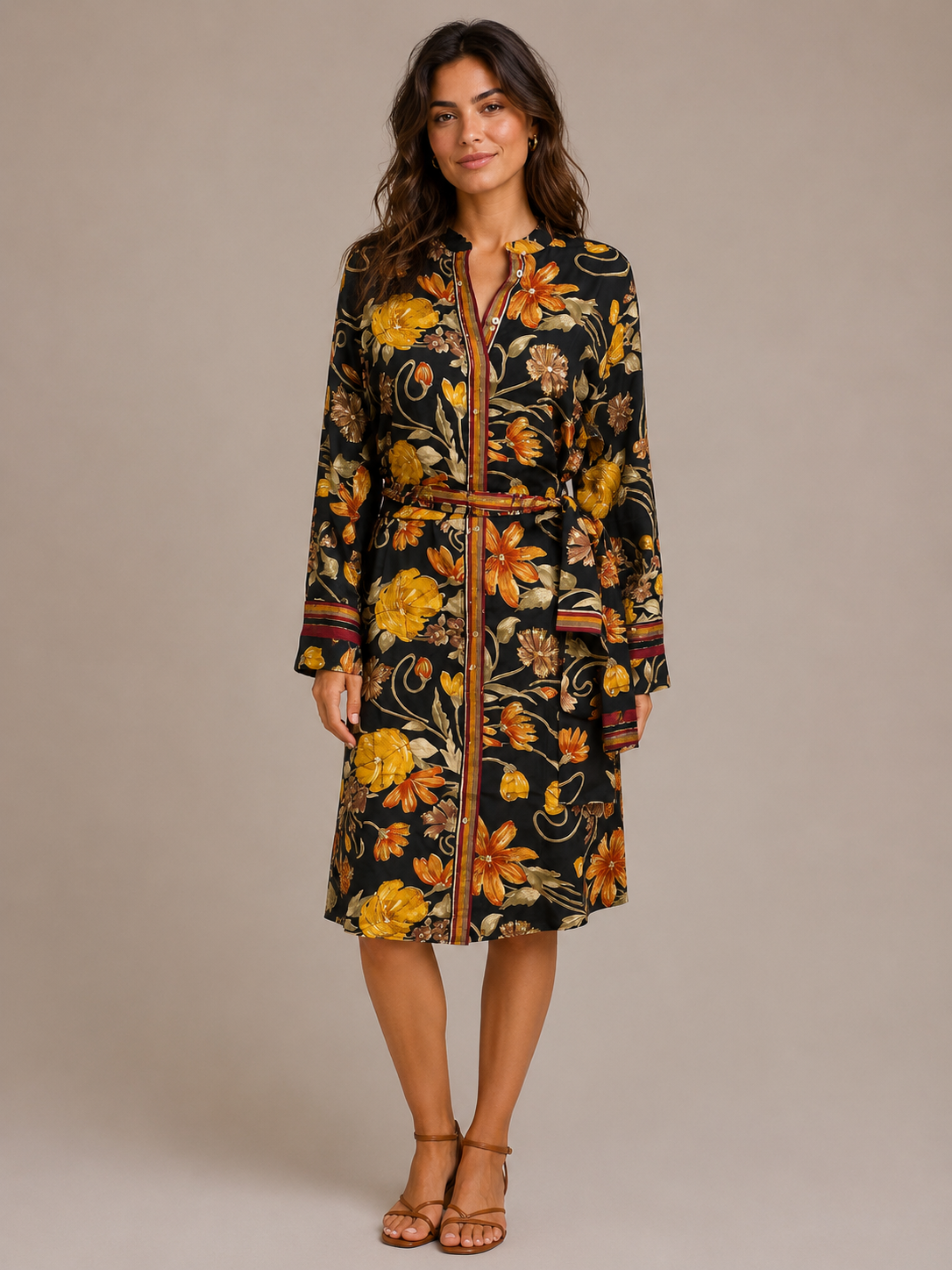 Vintage Silk Button Shirt Dress