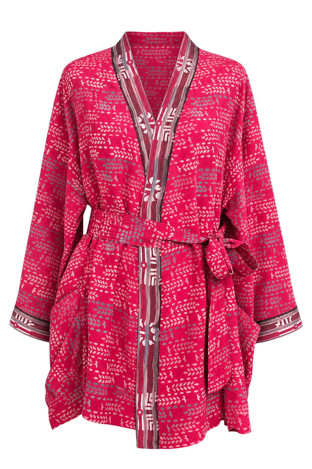 Kimono wrap top in vintage silk