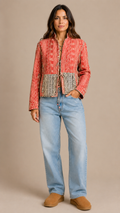 Hand Block Printed quilted reversible jacket