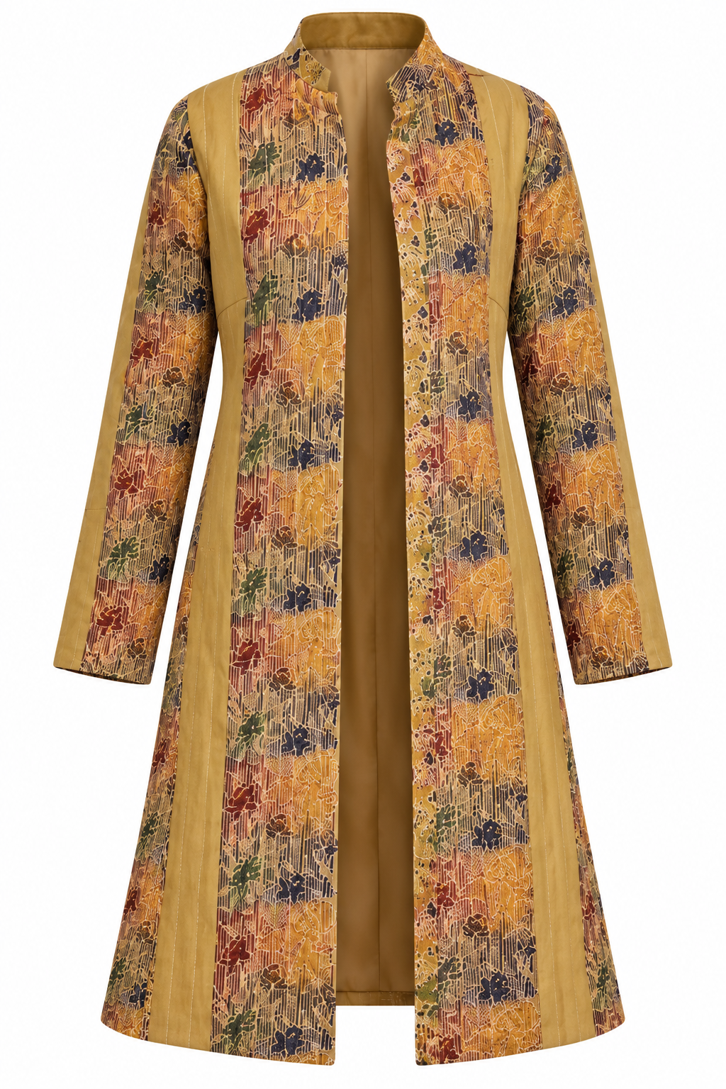 Vintage Silk Kantha Coat – Antique Gold