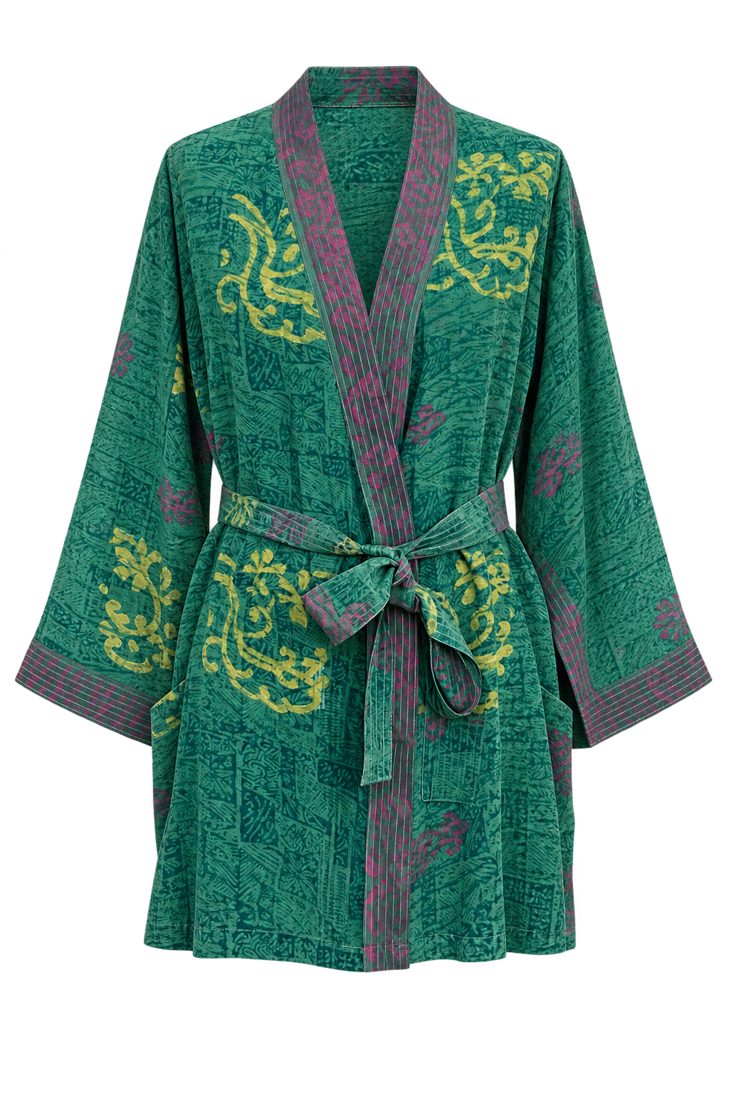 Kimono wrap vintage silk top
