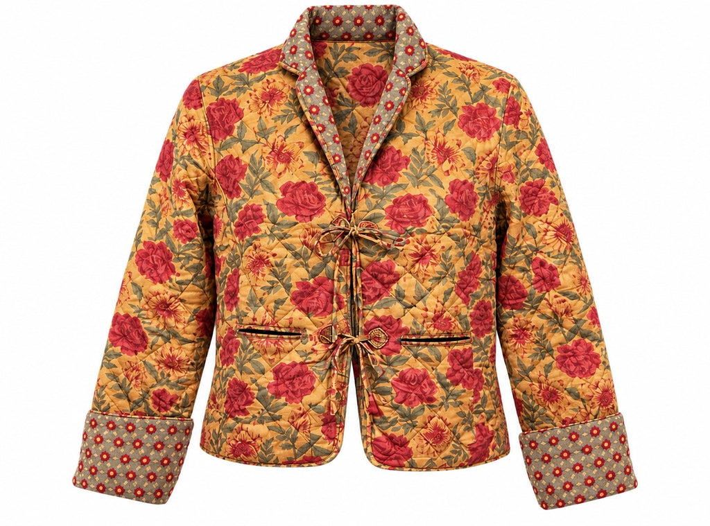 Hand Block Printed Quilted Reversible Jacket
