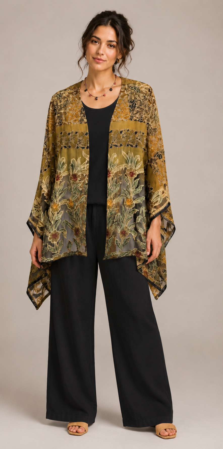 Cape 100% Soie Vintage organza