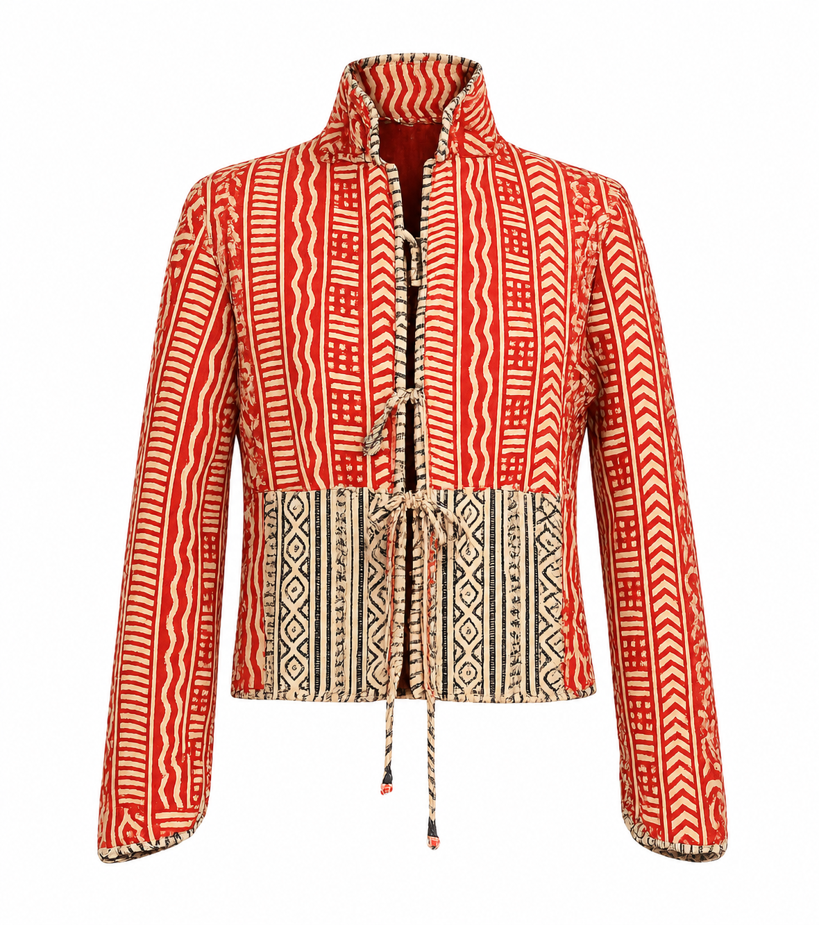 Hand Block Printed quilted reversible jacket